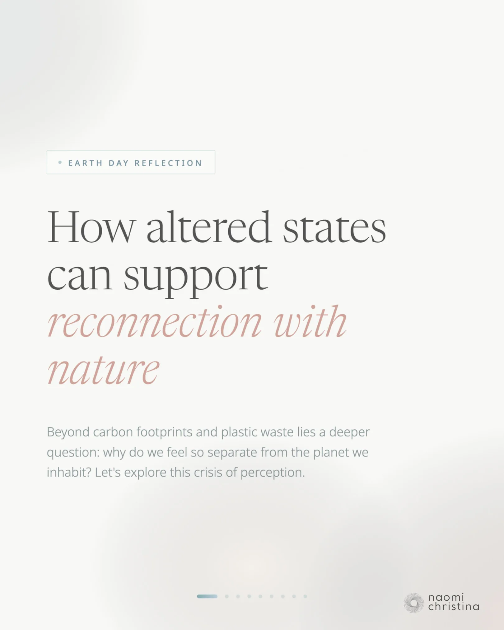 Cover slide: 'When did you last feel you belonged to nature?' — an Earth Day reflection