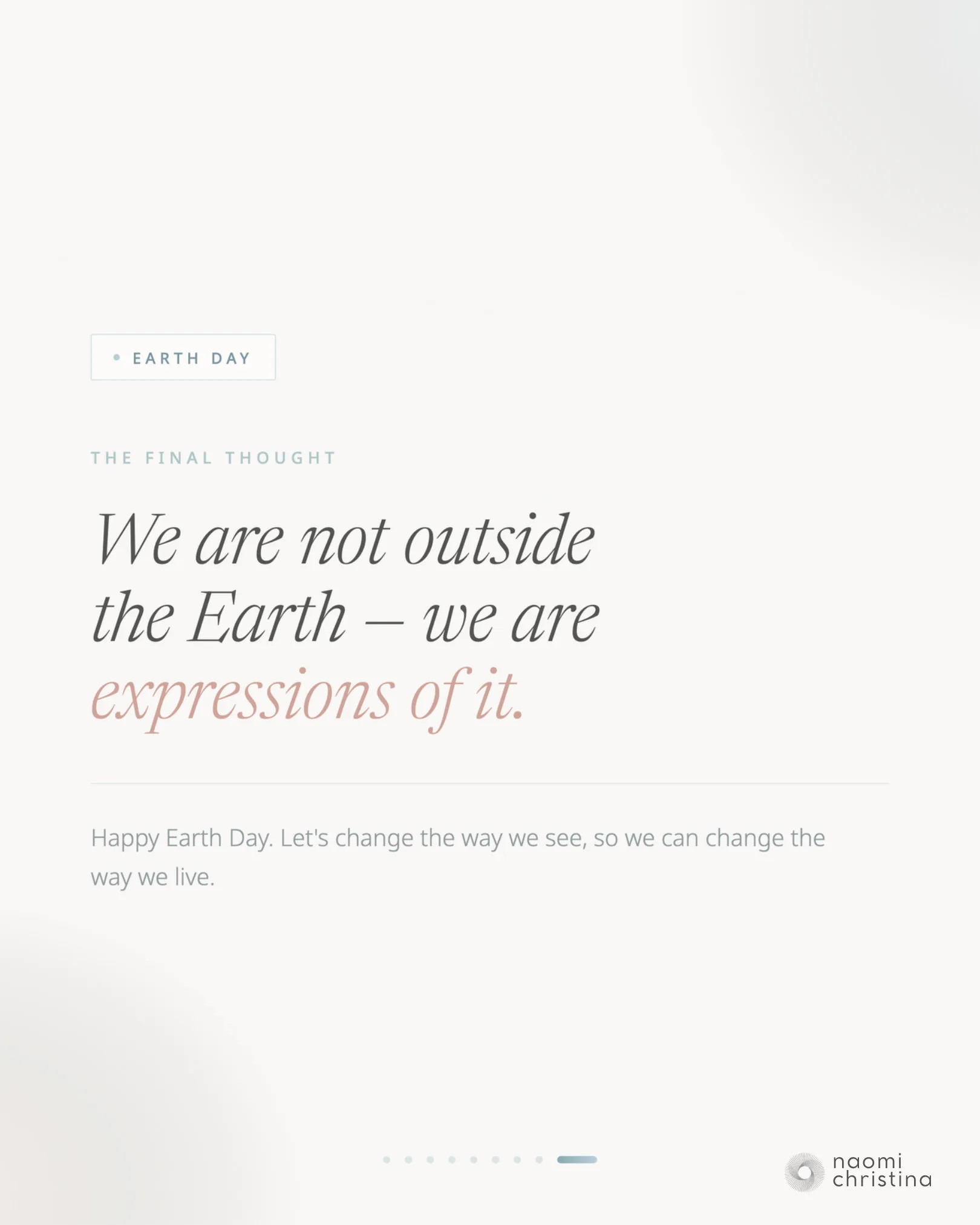 Closing Earth Day reflection slide