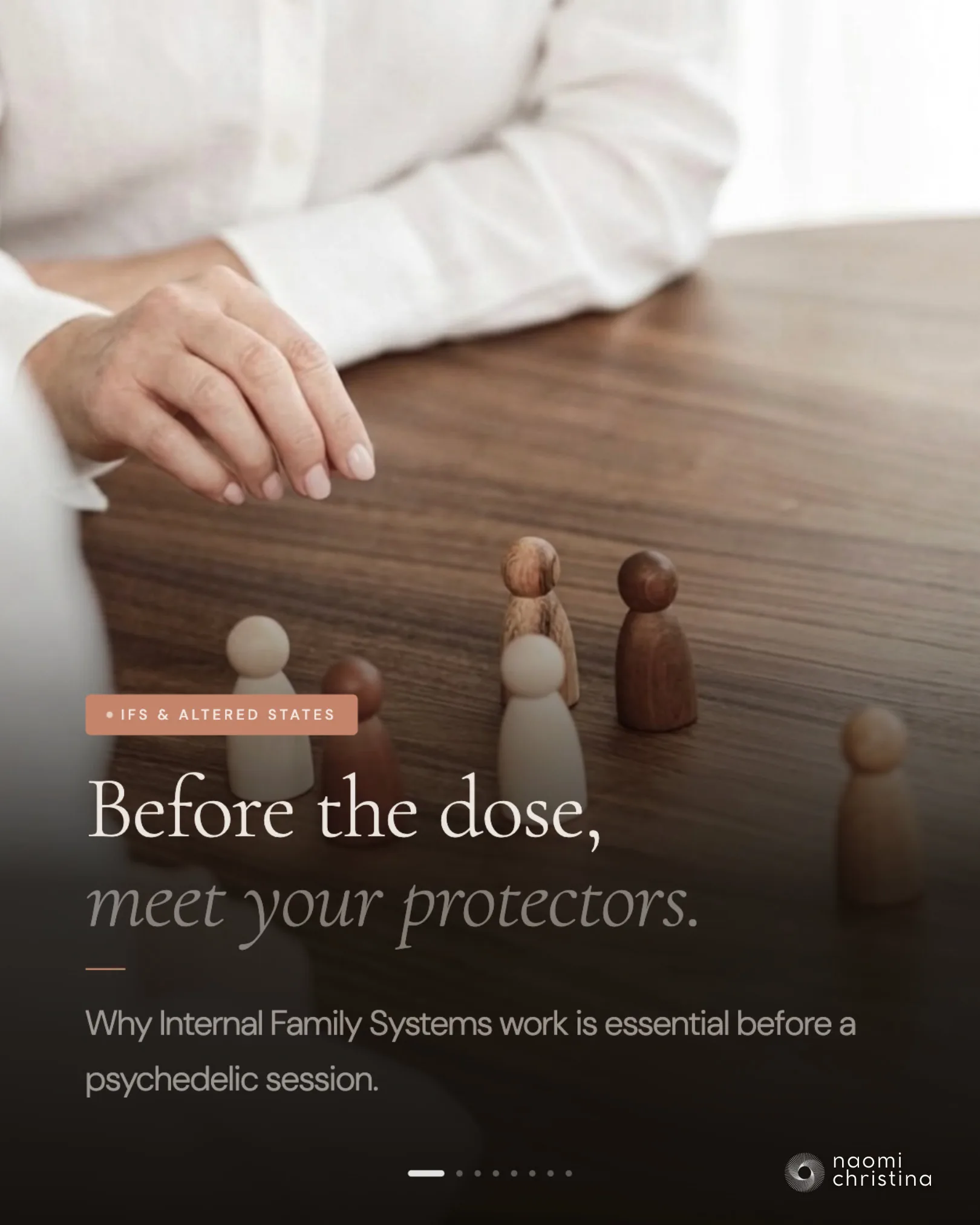 Cover slide: 'Before the dose, meet your protectors' — an introduction to Internal Family Systems and psychedelic preparation