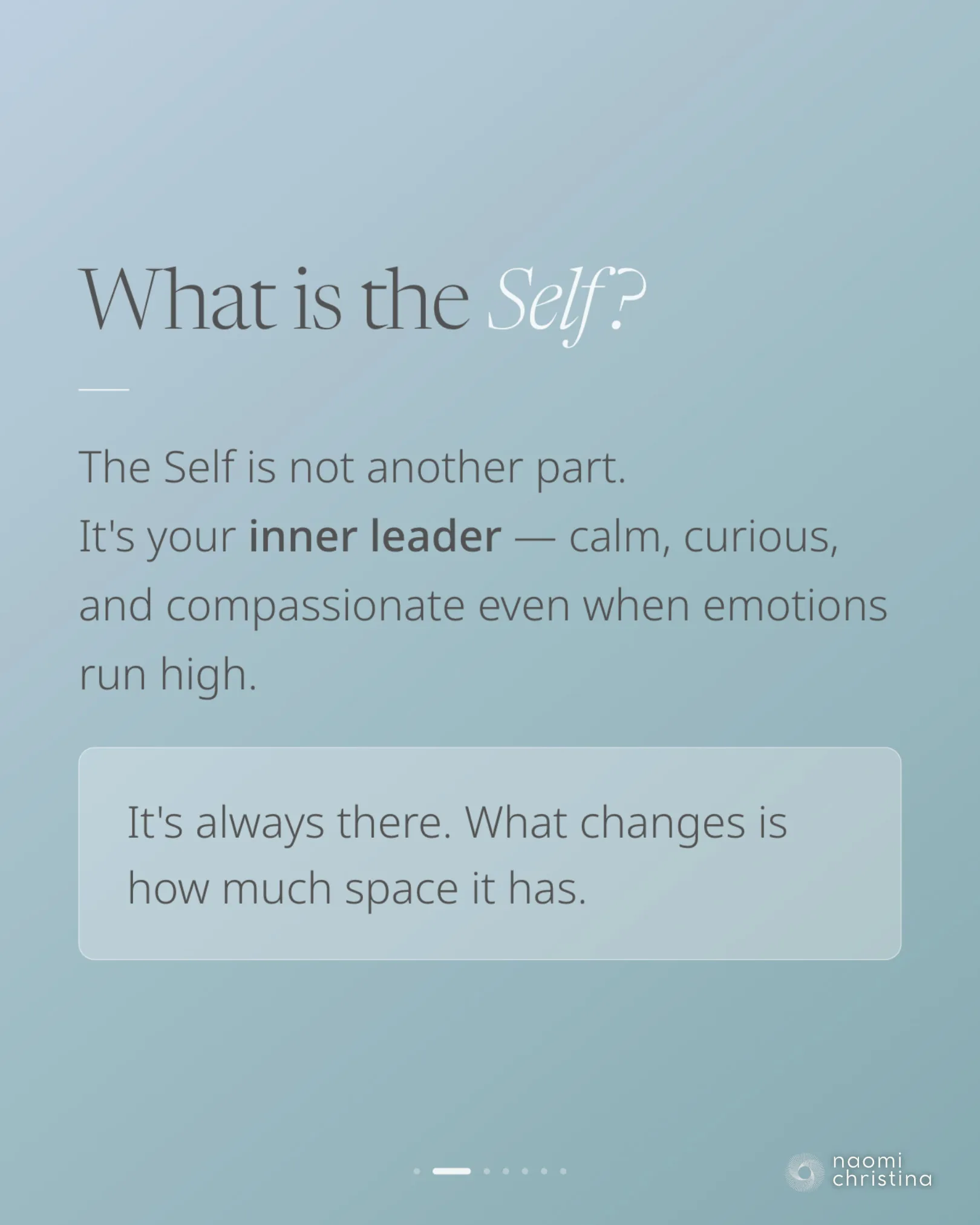 Slide explaining IFS parts — the inner critic, the worrier, the pleaser and the achiever