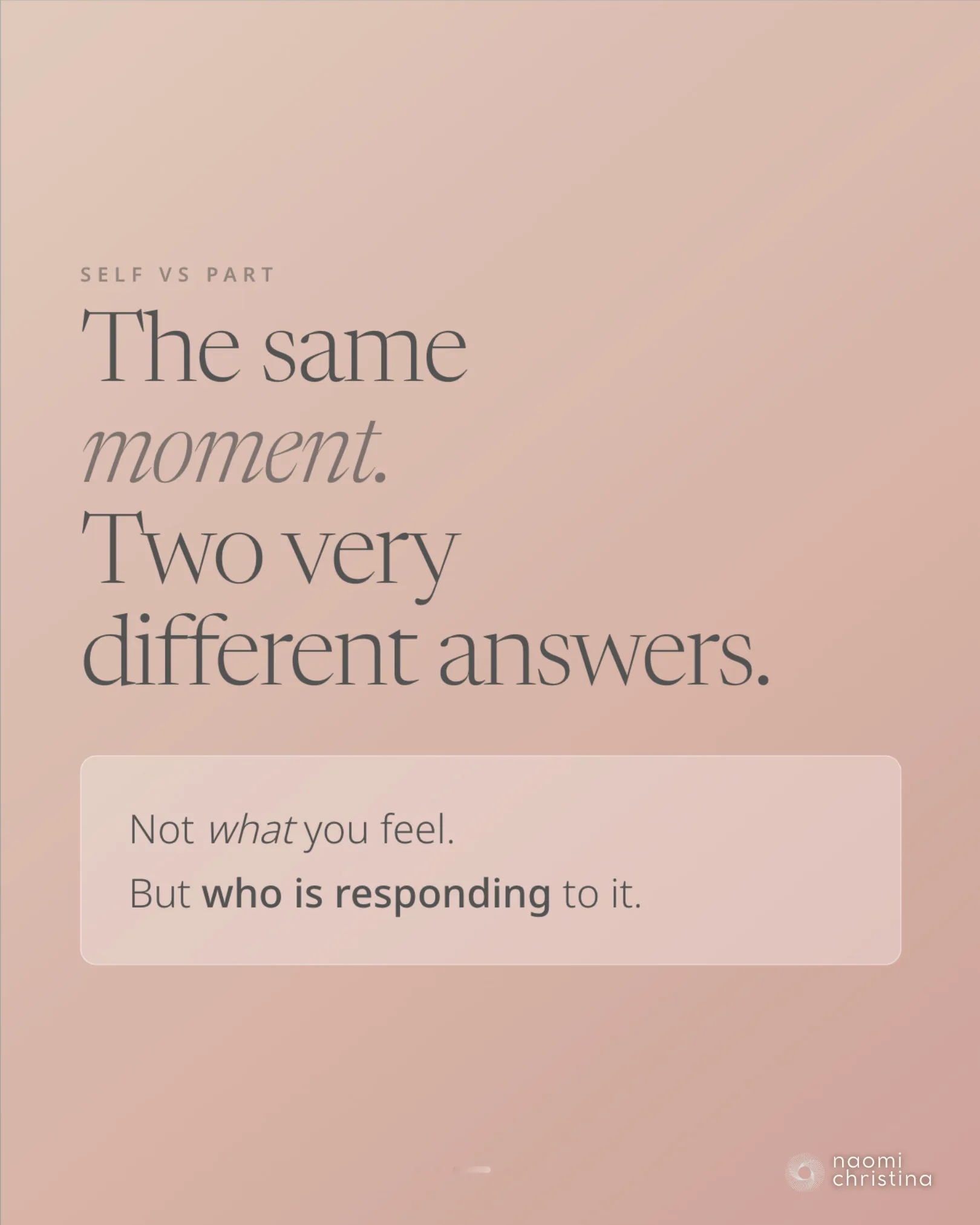Slide describing the Self in IFS as a calm, compassionate, curious presence beneath the parts